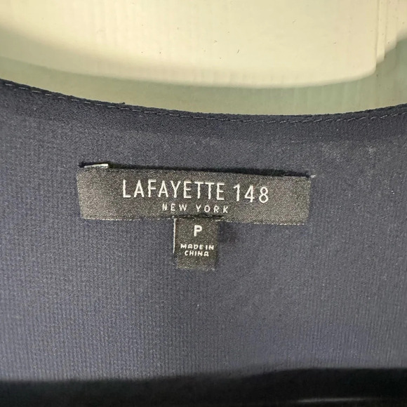 Lafayette 148 New York Navy Layered Business Causal Tank Top Size Small Petite - Picture 6 of 8